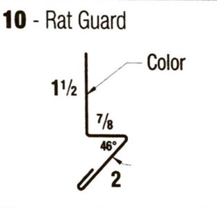 A diagram displaying the color options for metal building trim pieces.
