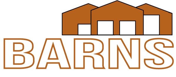 Barns logo with a house in the background.