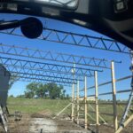 A view of the inside of a building under construction.